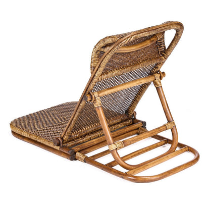 The Rattan Floor Lounger - Dark Walnut