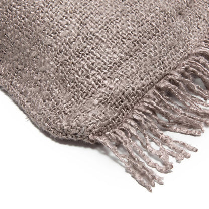 Cotton Cushion Cover - Pearl Grey Boho Throw Pillow, 60x60