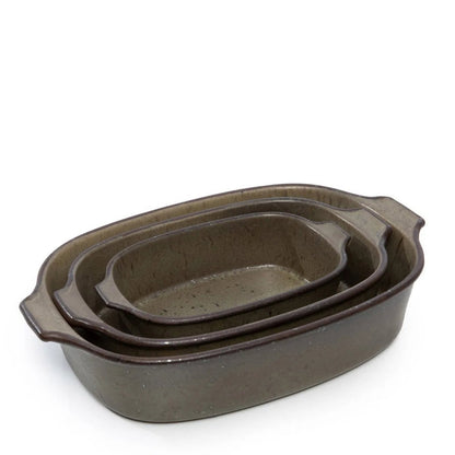 Green Serving Tray - Small Comporta Oven Dish with Crackle Glaze