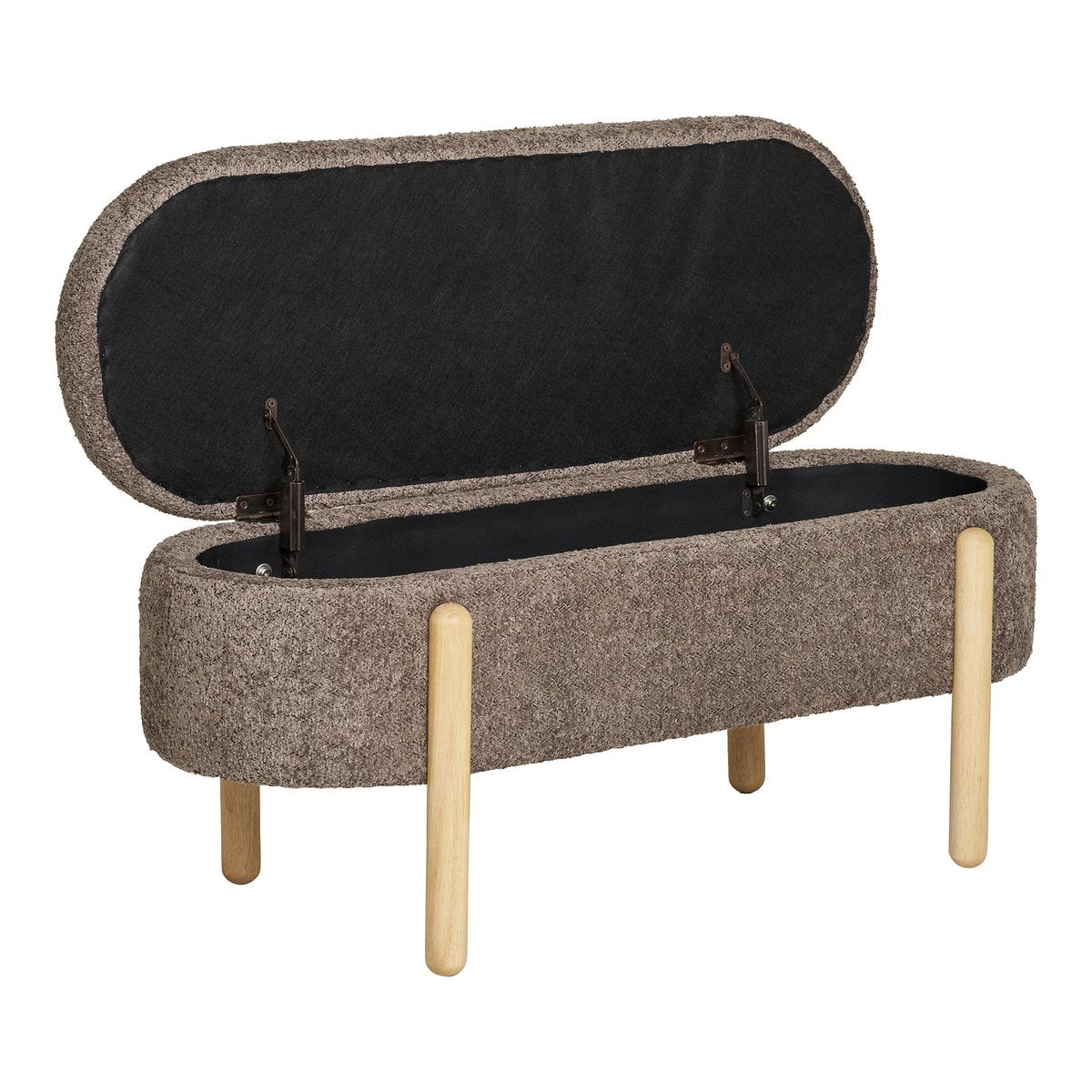 Branca Bench - Brown/Natural, Polyester/Foam/Plywood, 98x41x48 cm