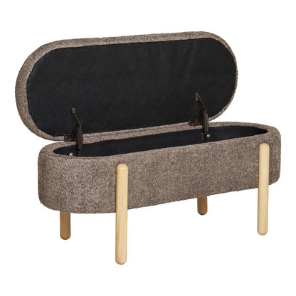 Branca Bench - Brown/Natural, Polyester/Foam/Plywood, 98x41x48 cm