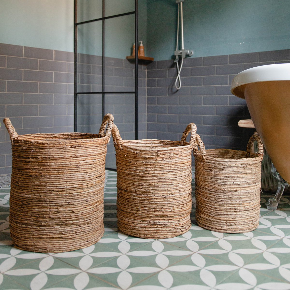 Banana Fibre Laundry Basket – Handwoven Plant & Storage Basket