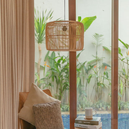 Rattan Pendant Light Boho Handcrafted Lamp – Natural Finish, 40-50cm