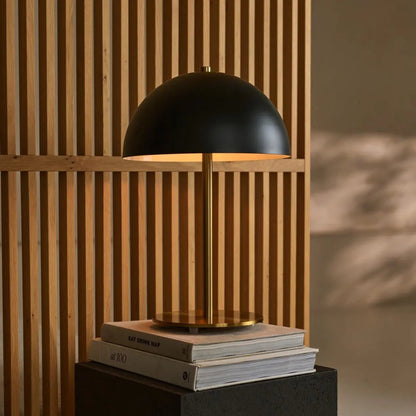 Gold and Black Table Lamp - Elegant Metal Bedside Lamp