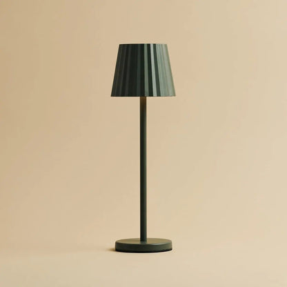 Olive Green Table Lamp - Ribbed, Rechargeable, 3 Light Modes