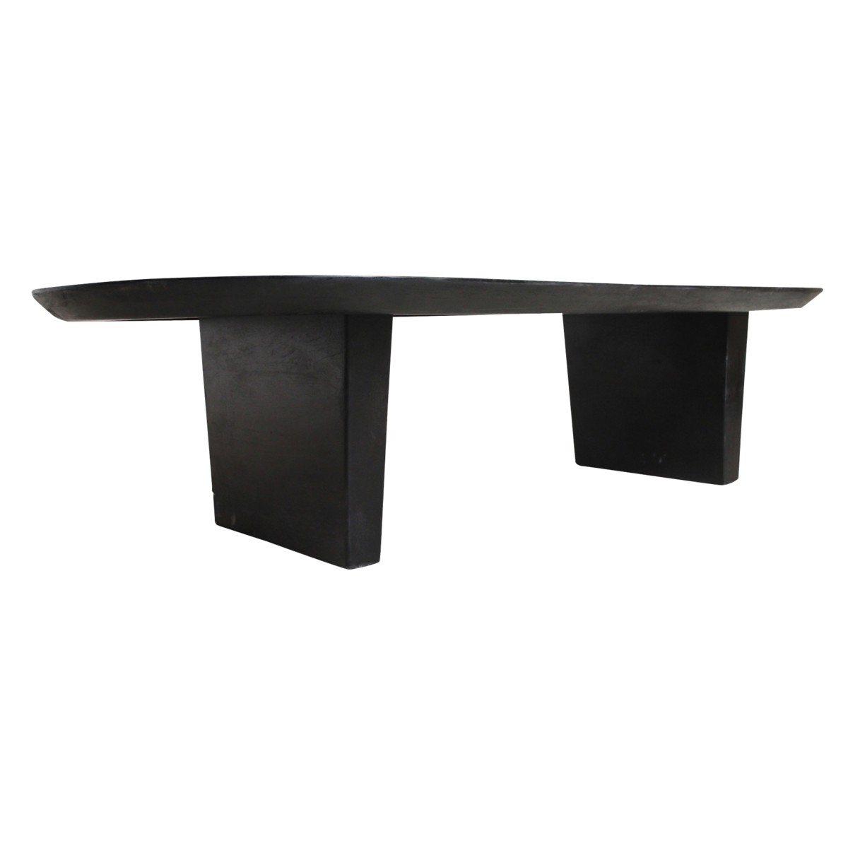 Mango Wood Coffee Table - Black Bullnose Design