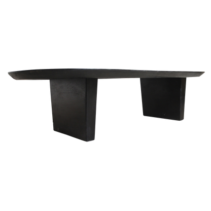 Mango Wood Coffee Table - Black Bullnose Design