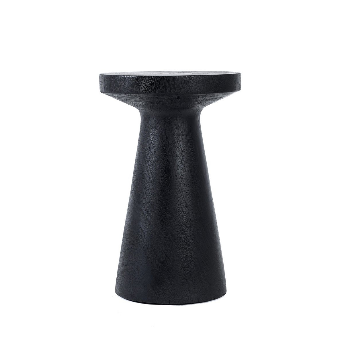 Suar Wood Side Table - Black Modern Accent Table