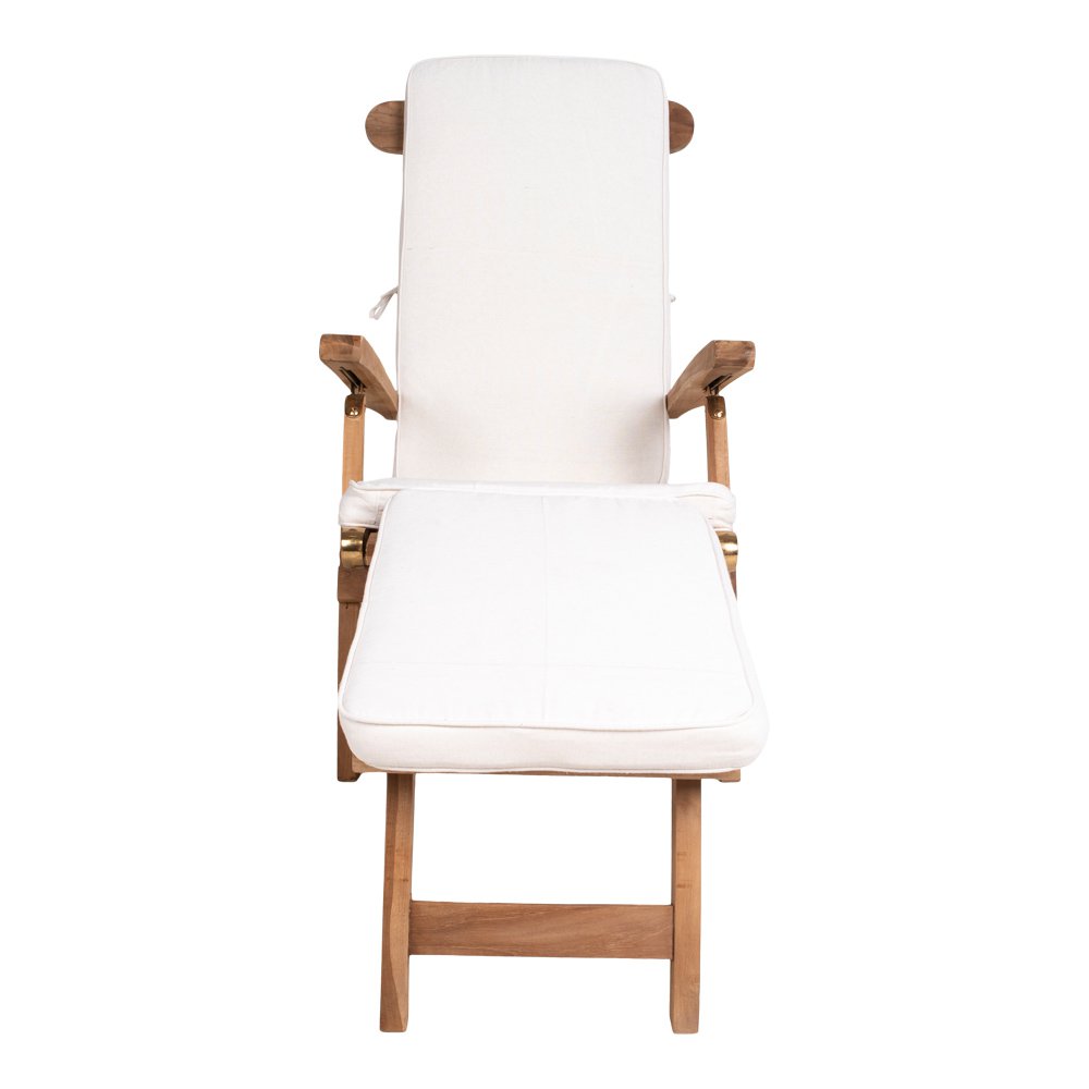 Tumbona Arrecife con Cojín - Blanco, Algodón, 197x55x5 cm