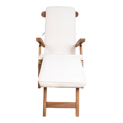 Tumbona Arrecife con Cojín - Blanco, Algodón, 197x55x5 cm