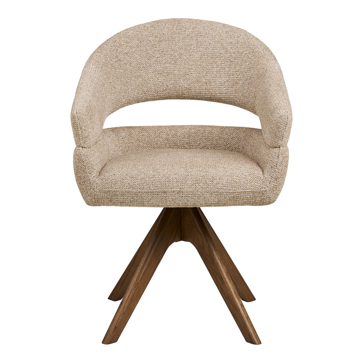 Dover Dining chair with swivel, sand heathered, brown oak legs, HN1317