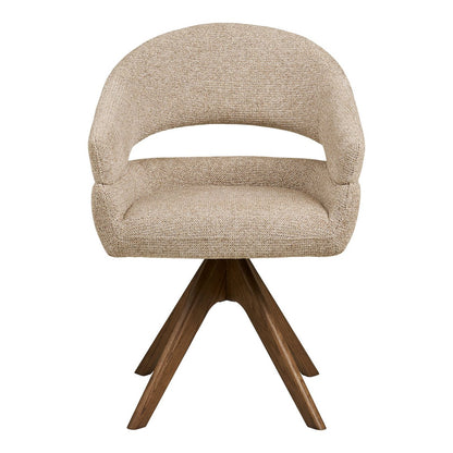 Dover Dining chair with swivel, sand heathered, brown oak legs, HN1317