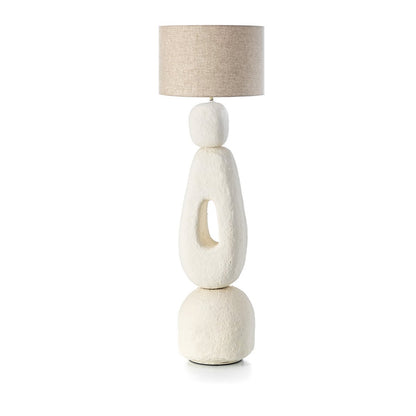 Papier-Mâché Floor Lamp - White XL Handmade Lampatha Christie
