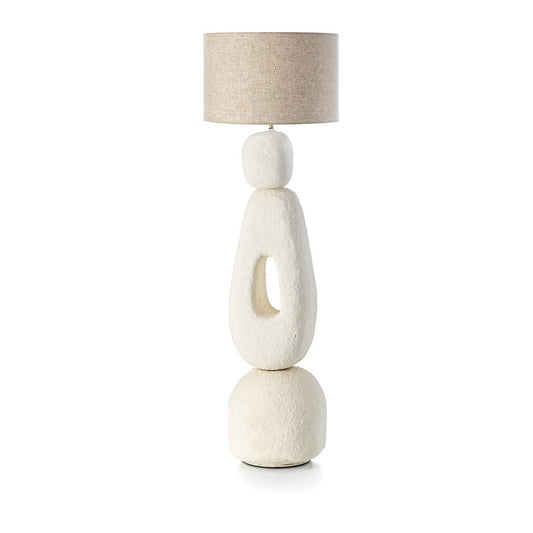Papier-Mâché Floor Lamp - White XL Handmade Lampatha Christie