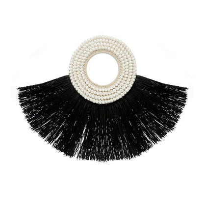 Seagrass Shell Wall Art – Black Alang Alang Wall Circle