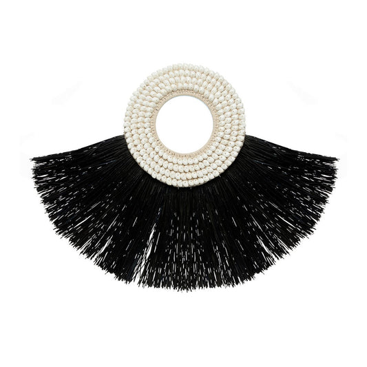 Seagrass Shell Wall Art – Black Alang Alang Wall Circle