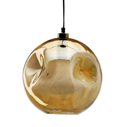Gold Pendant Light - Pale Gold Recycled Glass Bubbella