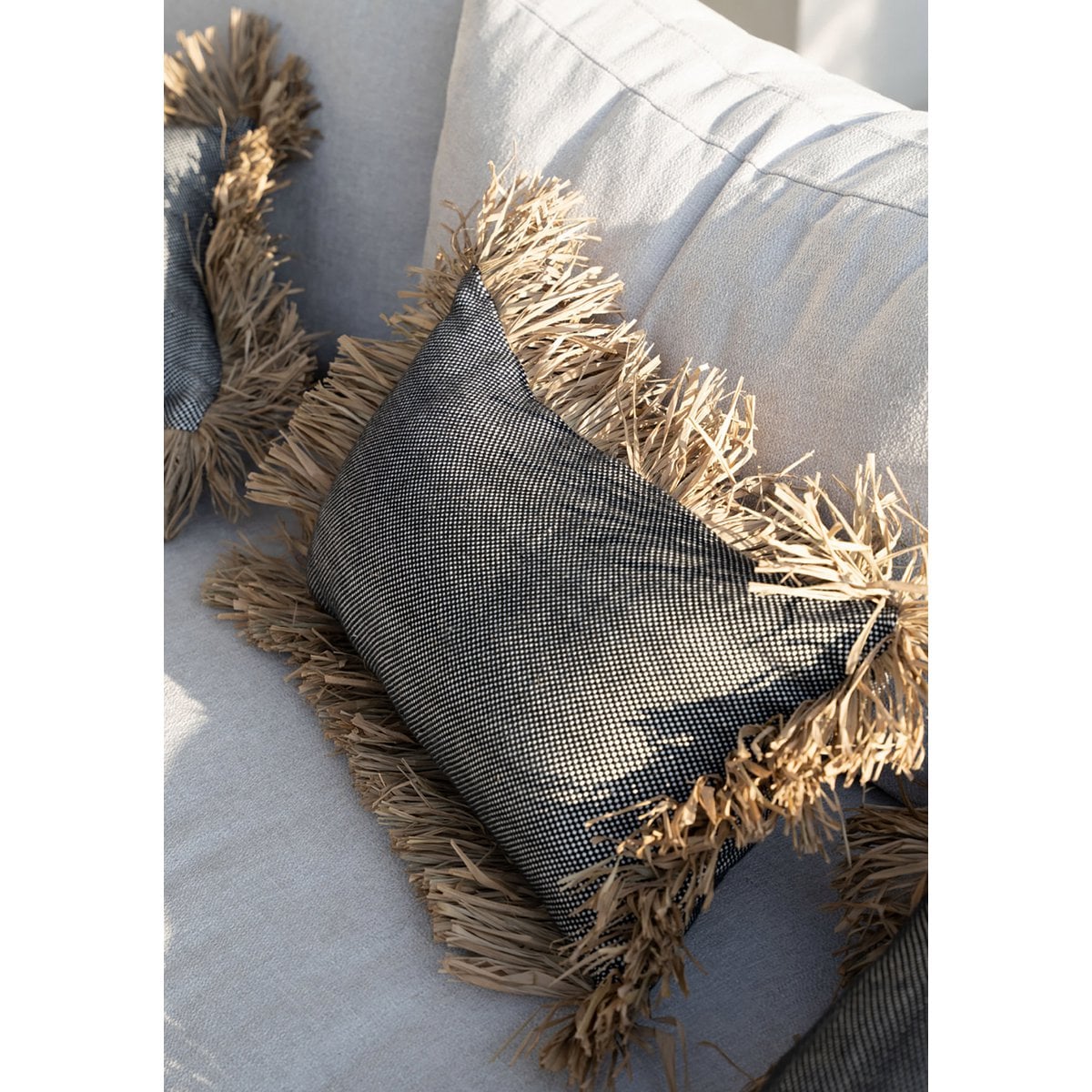 Kissenbezug Cotton Bonita – Natur Schwarz – 30x50