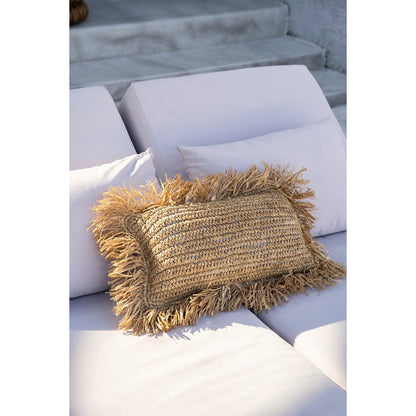The Raffia Cushion Cover Rectangular - Natural - 30x50