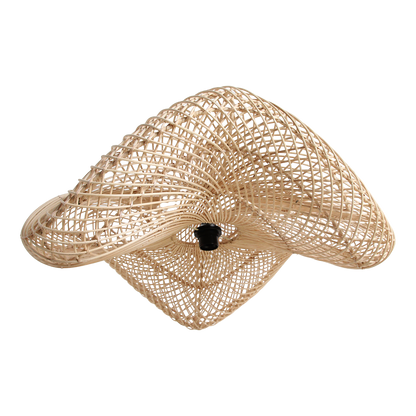 Rattan Pendant Light - Natural Wave Hanging Lamp, Large