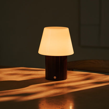 Cordless Table Lamp - Dark Brown Rechargeable Lamp with 3 Light Modes