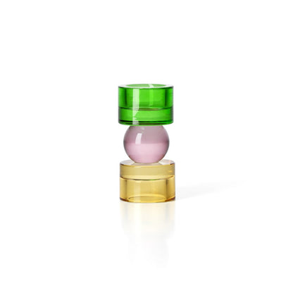 Recycled Glass Tea Light Candle Holder - Low Solar Jewel Design