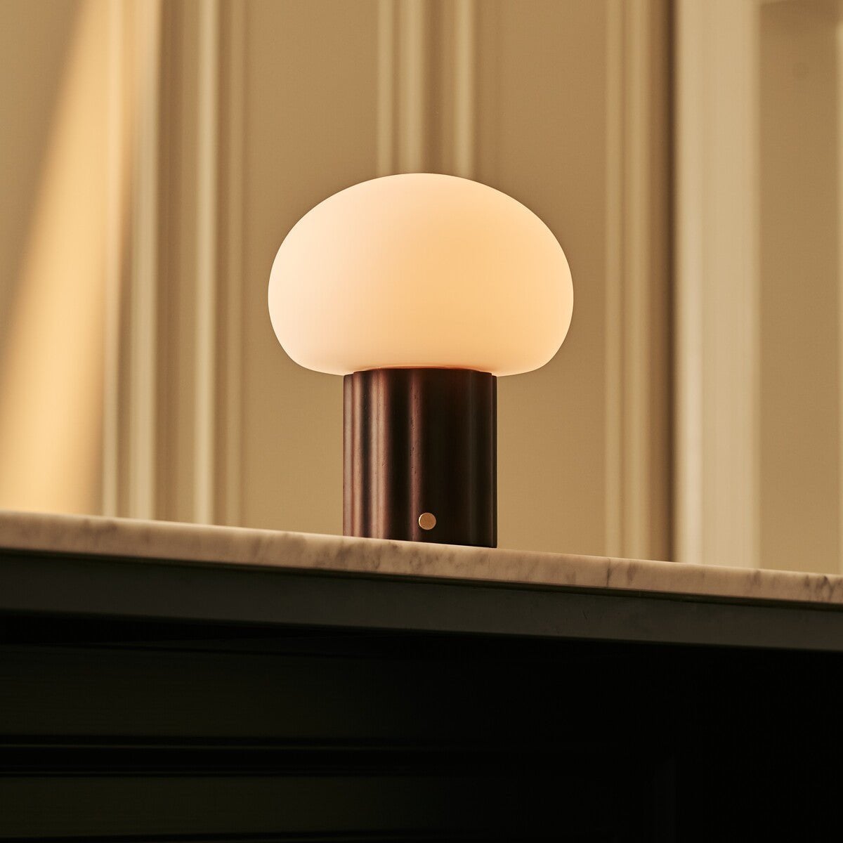 Jord Dark Brown Rechargeable Table Lamp | Cordless, Unique & Up to 100 Hours of Light