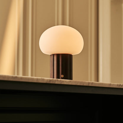 Jord Dark Brown Rechargeable Table Lamp | Cordless, Unique & Up to 100 Hours of Light