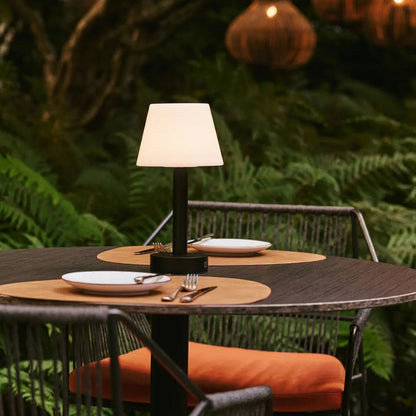 Zoë Black Wooden Rechargeable Table Lamp | Dimmable, USB-C & Up to 80 Hours of Battery Life