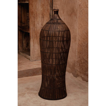 Rattan Pendant Light - Dark Walnut Tower - XL