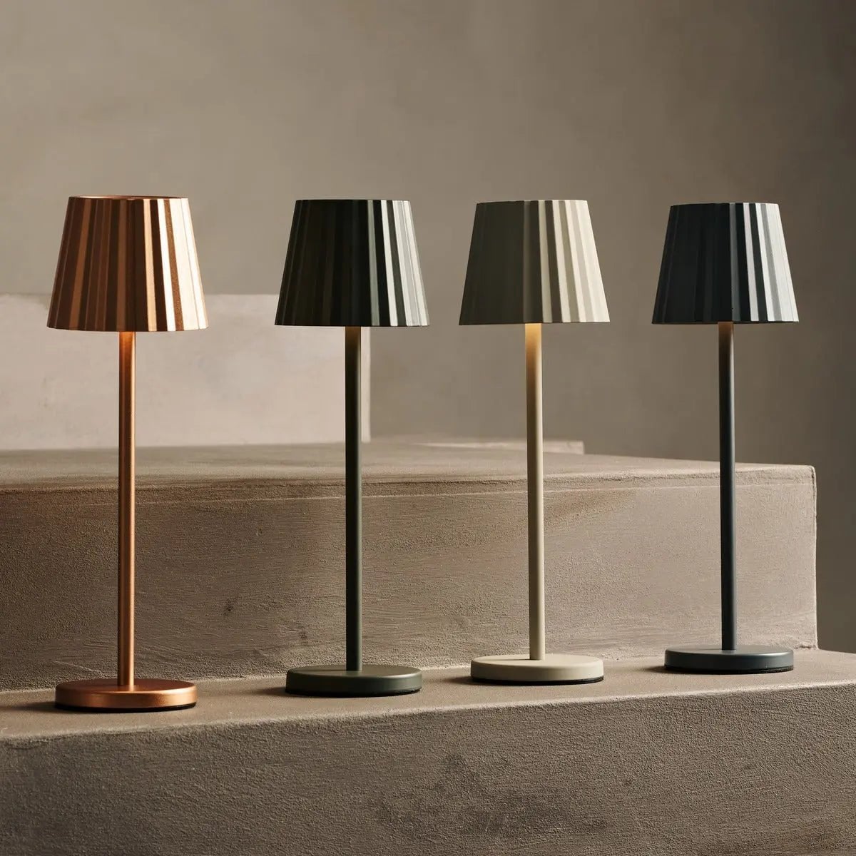 Combi Set Professional | 8 x May Stone Grey Rechargeable Table Lamps & 1 x Central Station Charging Station