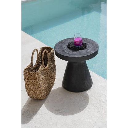 Suar Wood Side Table - Black Gravity Accent Table for Living Room