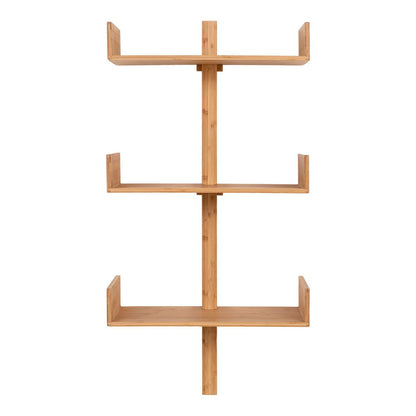Bamboo Wall Shelf – Natural Wood Floating Shelf 50x102 cm