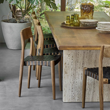 Freya dining room chair black leather