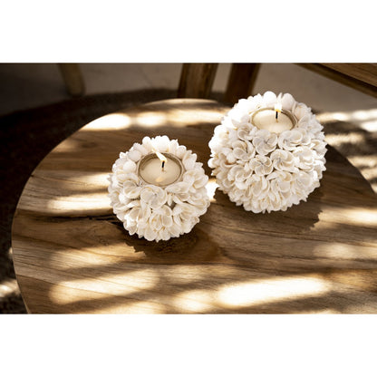 Seashell Tea Light Holder - Flower Power Coastal Candle