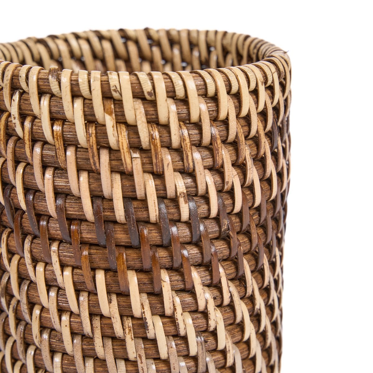 Rattan Tooth Brush Holder - Natural Brown Colonial Style