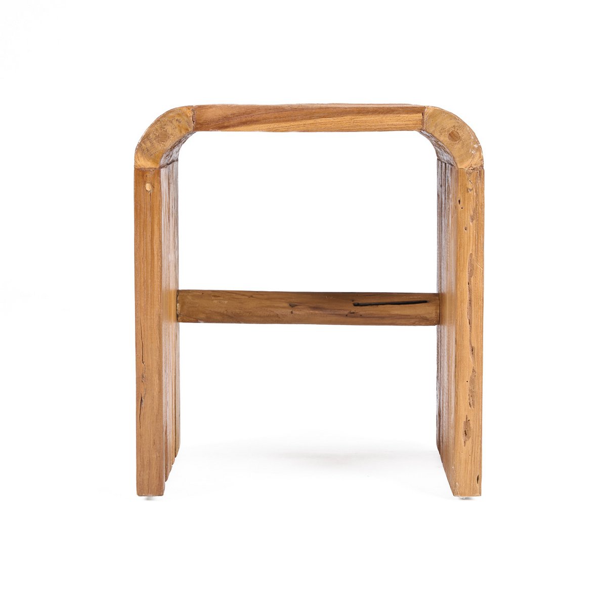 Teak Side Table - Natural Arc Accent Table for Living Room