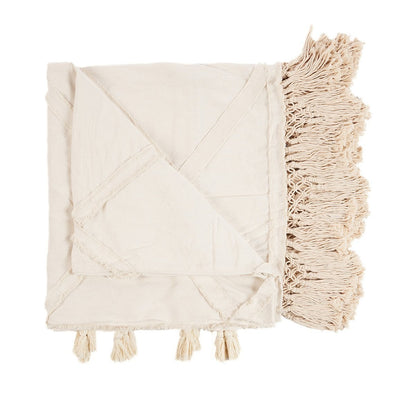 Natural Cotton Berber Bed Throw - Soft & Durable Accent