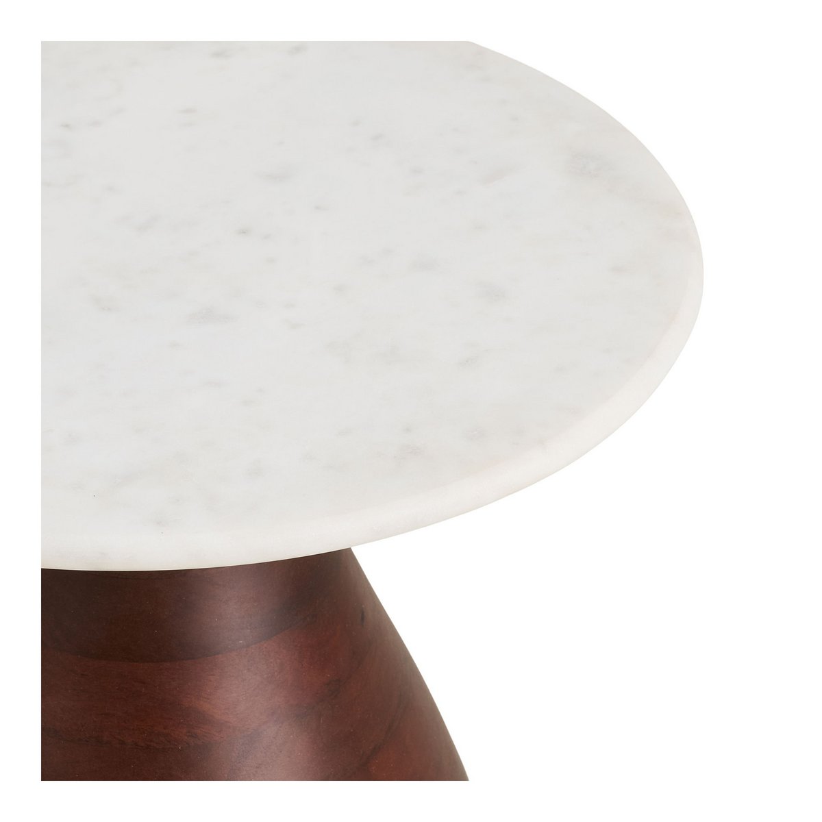 Heide Side table, mango wood/marble, dark brown/white, ø40x41 cm