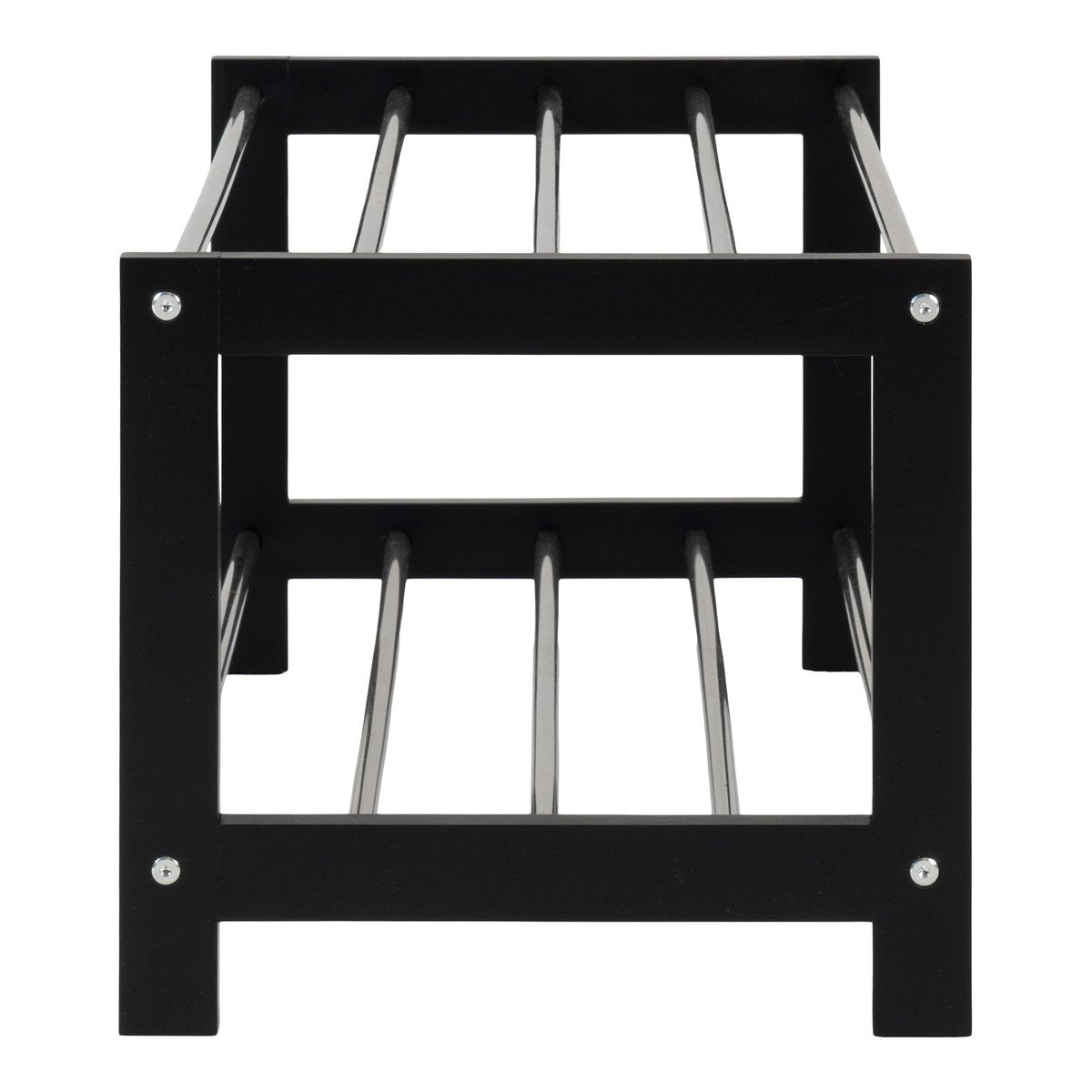 Black Poplar & Steel Shoe Rack – Modern Entryway Organizer, 78cm