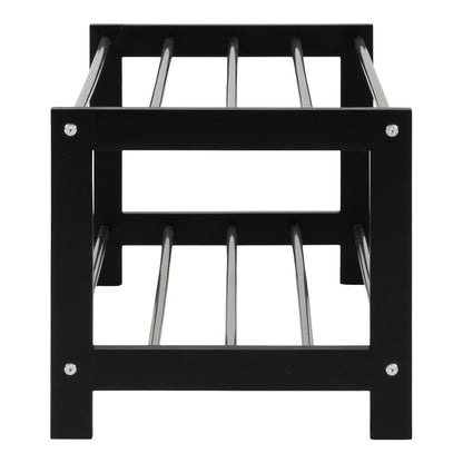 Black Poplar & Steel Shoe Rack – Modern Entryway Organizer, 78cm