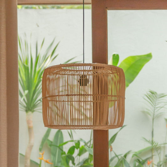 Rattan Κρεμαστό Φωτιστικό Boho Χειροποίητο Φωτιστικό – Φυσικό Φινίρισμα, 40-50cm