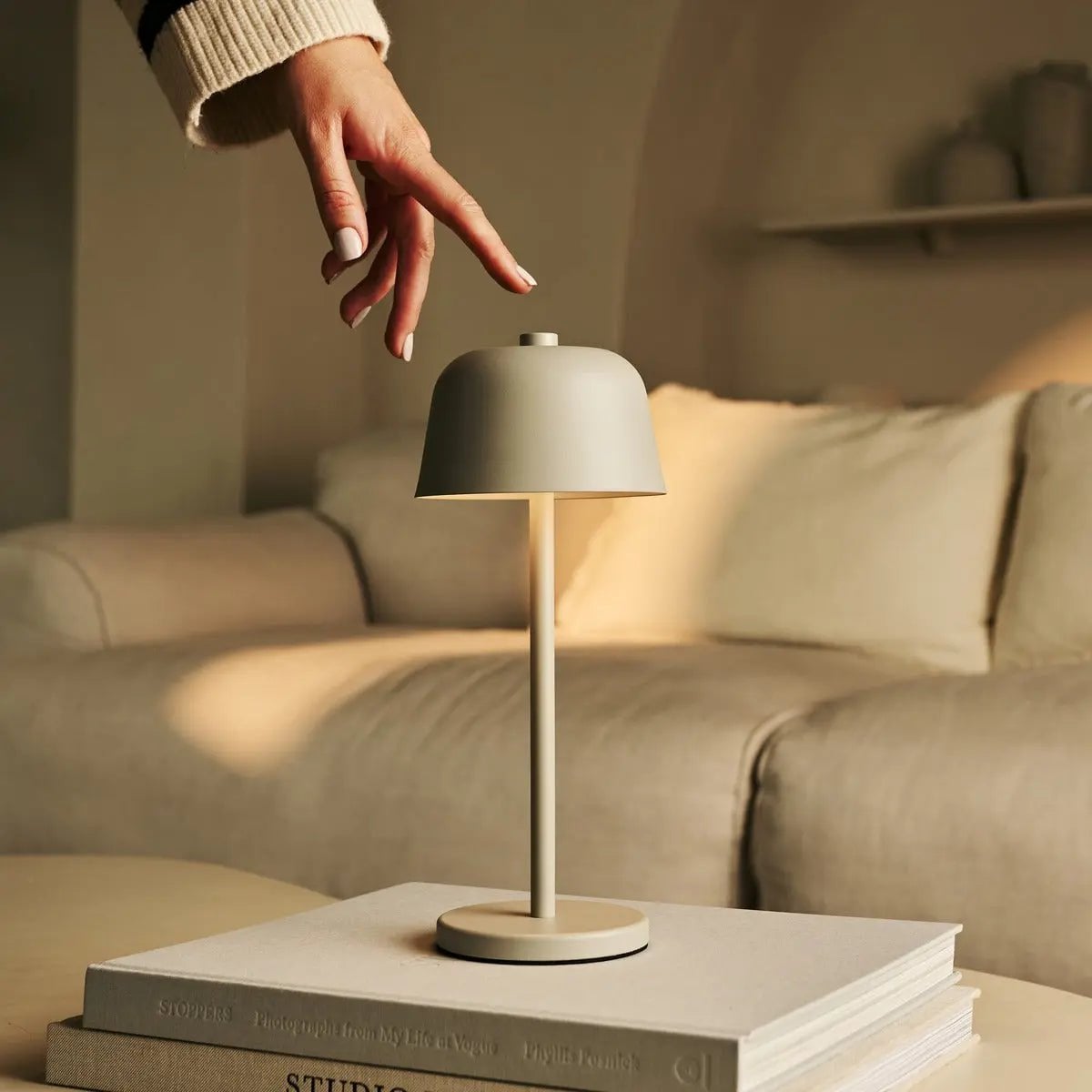 Rechargeable Table Lamp - Cordless Vanilla Light with Touch Dimming