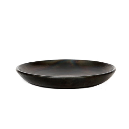 Burnt Dinner Plate - Black Ceramic, Medium Size