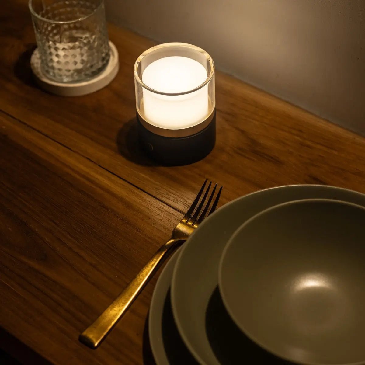 Leo Dark Brown Wireless Rechargeable Lamp | Compact, Dimmable & USB Rechargeable