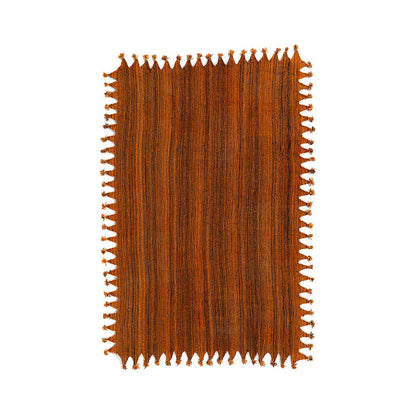 Wool Area Rug: Handwoven Afghan Rug in Orange, 190x296 cm