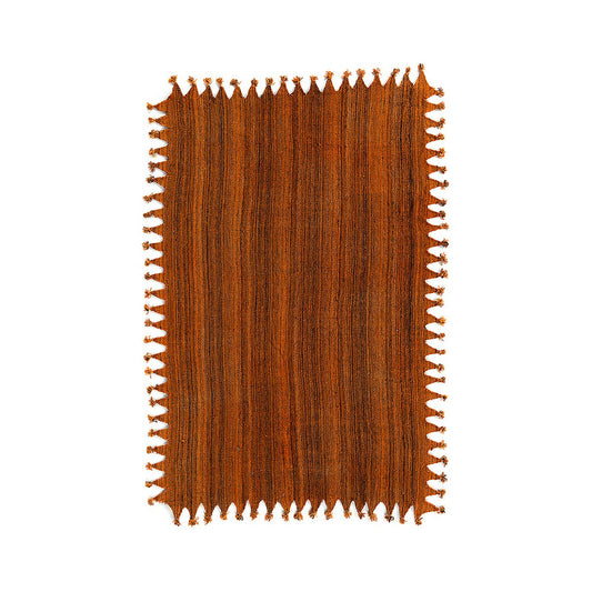 Wool Area Rug: Handwoven Afghan Rug in Orange, 190x296 cm