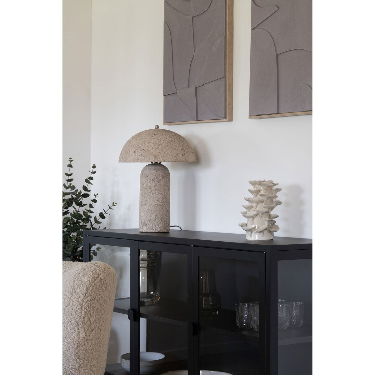 Textured Canvas Wall Decor - Neutral Relief Art, 50x70 cm