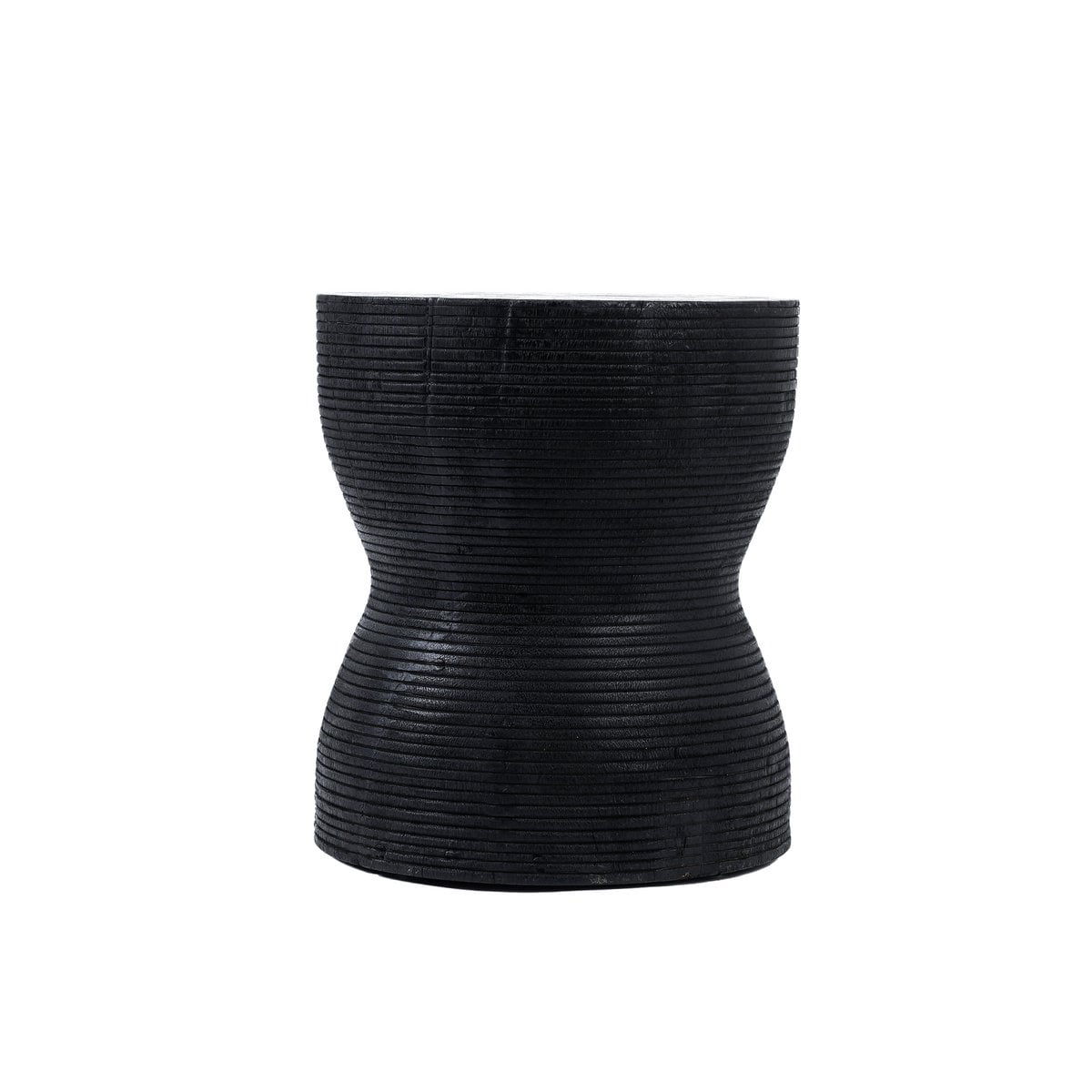 Suar Wood Stool - Black Accent Seating or Side Table