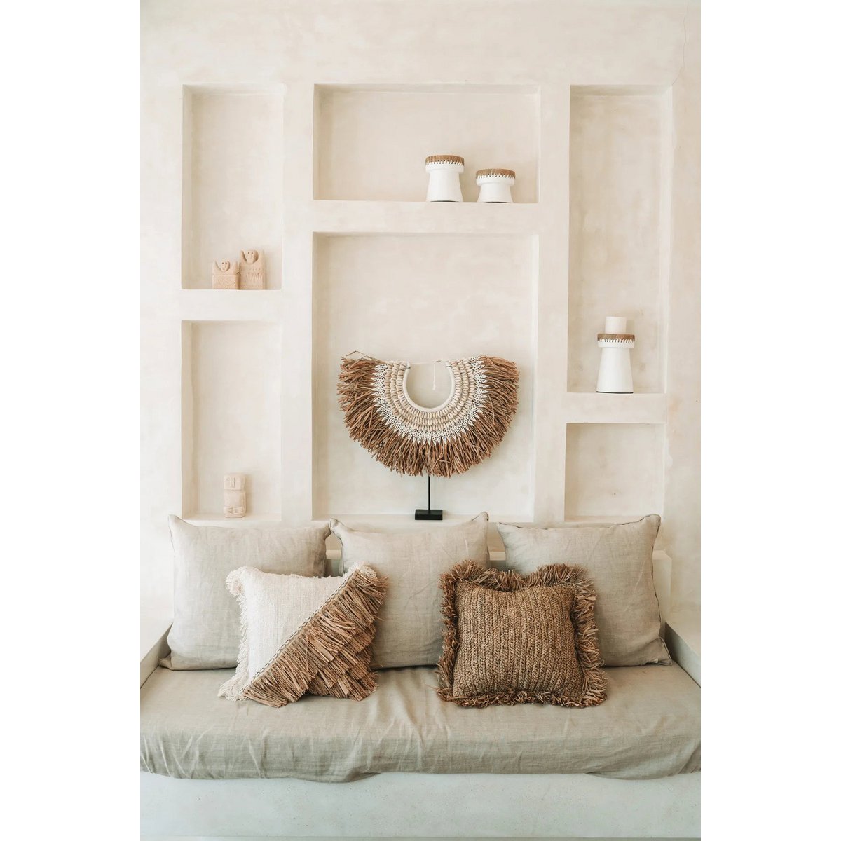 The Raffia Cushion Cover Square - Natural - 40x40
